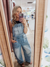 Denim Barrel Overalls