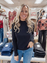 Midnight Ultra Soft Mock Neck Classic Cut Sweater - Black