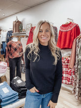 Midnight Ultra Soft Mock Neck Classic Cut Sweater - Black