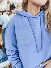 Seaside Keepsake Embroidered Shells Hoodie - Blue
