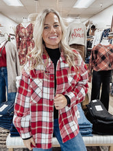 Fireside Plaid Shacket - Red/Tan