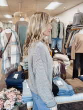 Thatcher Grey and White Marbled Knit Sweater