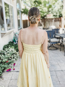 Bella V Neck Handkerchief Dress - Yellow