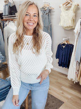 Salt Air Pointelle Dolman Sweater - Off White