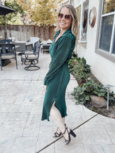 Fashionably Late Pleated Dress - Emerald Green