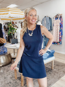 Harbor Club Soft Modal Sleeveless Top - Navy