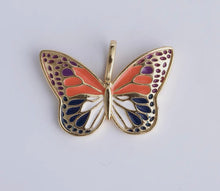 Enamel Monarch Butterfly Charm Bar - Gold Fill