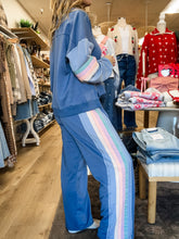 Clearwater Stripe Jogger Bottom - Denim Blue