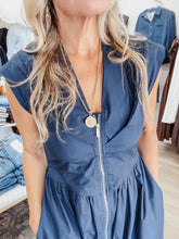 The City Zip Navy Zipper Dress