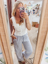Southern Charm Sleeveless Square Neck Ruffle Top - White