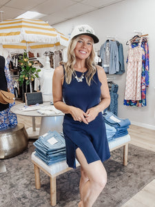 Harbor Club Soft Modal Sleeveless Top - Navy