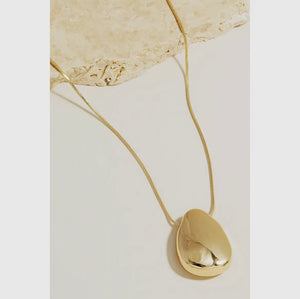 Metallic Tear Pendant Dainty Chain Necklace - Gold