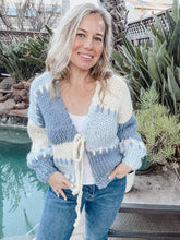 Piece by Piece Cardigan - Blue/Cream