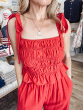 Marbella Soft Linen Set - Poppy Red
