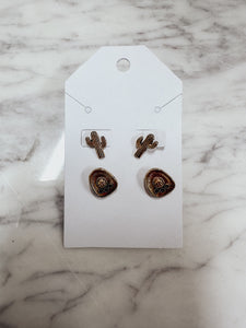 Western 2 Pair Earring Stud Pack