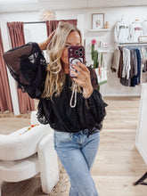 Noelle Dreamy Textured & Embroidered Woven Blouse with Ruffle Detail & Bubble Hem - Off White