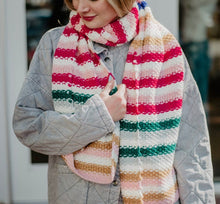 Striped Crochet Scarf - Rainbow Stripes