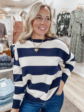 Skipper Striped Pullover Sweater - Navy