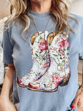 Wildflower Boots Vintage T-Shirt - Blue Jean