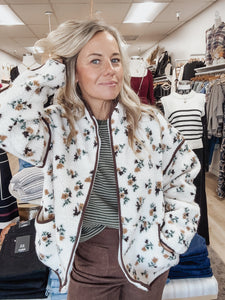 Wildflower Sherpa Zip Up Jacket