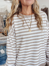 Z SUPPLY Everyday French Terry Striped Crew - Heather Ash
