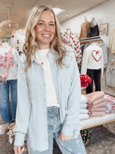 Lewis Soft Long Sleeve Button Down Shirt - Light Blue Stripe