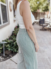 Bekz Green/White Stripe Wide Leg Pant