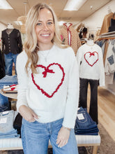Hearts Entwined Knit Sweater - White