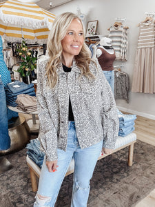 Muted Leopard Denim Jacket