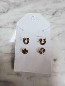 Western 2 Pair Earring Stud Pack