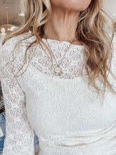 Delaney Long Bell Sleeve Merrow Hem Side Ruched Top - Ivory