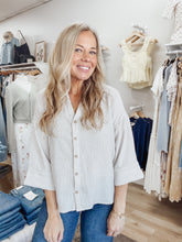 Harbor Lane Button Up Top - Natural/Black