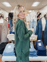 Emerald Ease V Neck Top