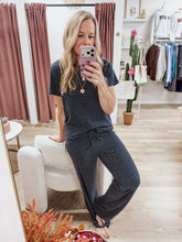 The Weekender Brushed Striped Top - Midnight