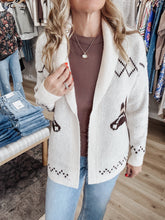 Wild Prairie Horse Open Cardigan - Ivory