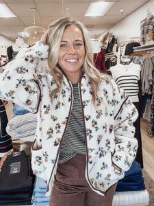 Wildflower Sherpa Zip Up Jacket