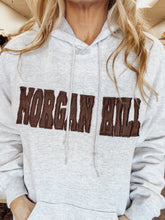 Morgan Hill Hoodie - Grey with Brown Letters