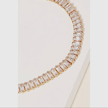 Baguette Rhinestone Tennis Bracelet - Gold