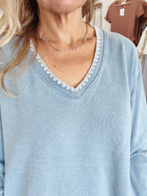 Z SUPPLY Cam Knit Denim Whipstitch Top - Santorini Indigo