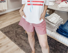 FINAL SALE Picnic Perfection Casual Gingham Shorts - Red