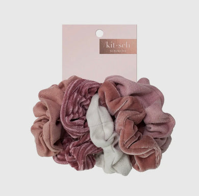 Velvet Scrunchies - Blush/Mauve