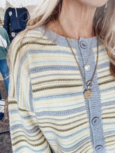 Sunday Morning Stripe Button Up Cardigan - Lemon/Grey
