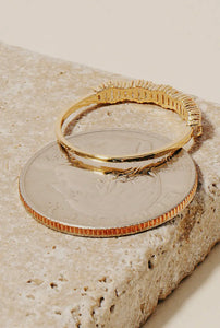 Metallic Baguette Pave Band Ring - Gold