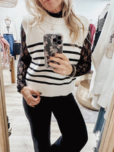 Monaco Stripe Knit Sleeveless Knit Top - Cream