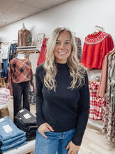 Midnight Ultra Soft Mock Neck Classic Cut Sweater - Black