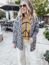 Best Harvest Multi Colored Open Front Sweater Cardigan