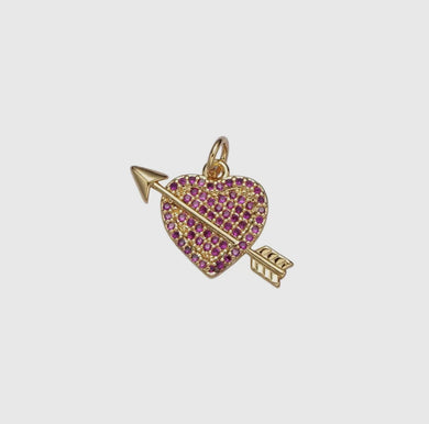 Pink Arrow Heart Charm Bar