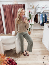 Mara Tummy Control Mid Rise Straight Raw Edge Denim - Burnt Olive