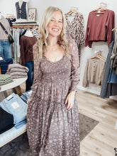 Meadow Bloom Smocked Floral Maxi Dress - Mocha Floral
