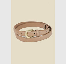 Thin Faux Leather Belt - Taupe